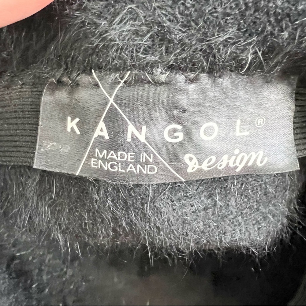 Vintage 80s KANGOL made in England fuzzy black trilby hat - Picture 7 of 8